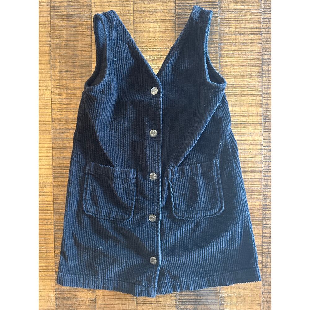 Girls' Black Corduroy Button-Down Jumper Size S